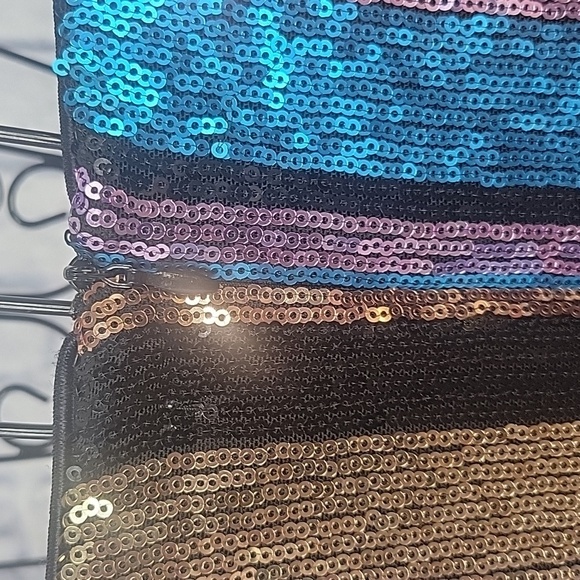 *BLUSH Multicolored Sequined Mini‎ Skirt Small - Picture 4 of 6